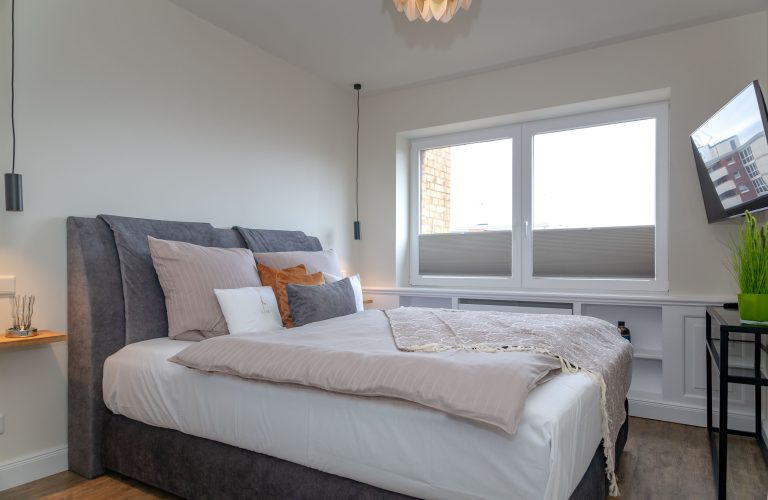 Schlafzimmer einer Ferienwohnung auf Sylt