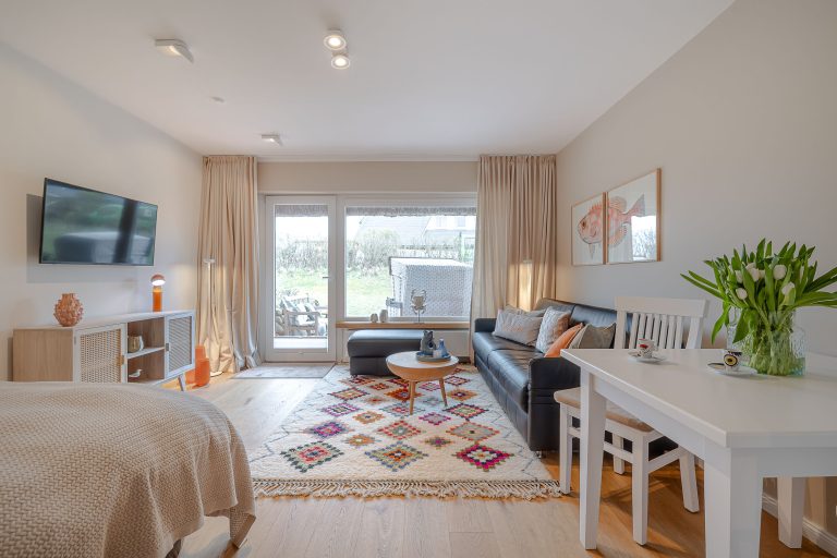 Wohnzimmer in einer Ferienwohnung auf Sylt