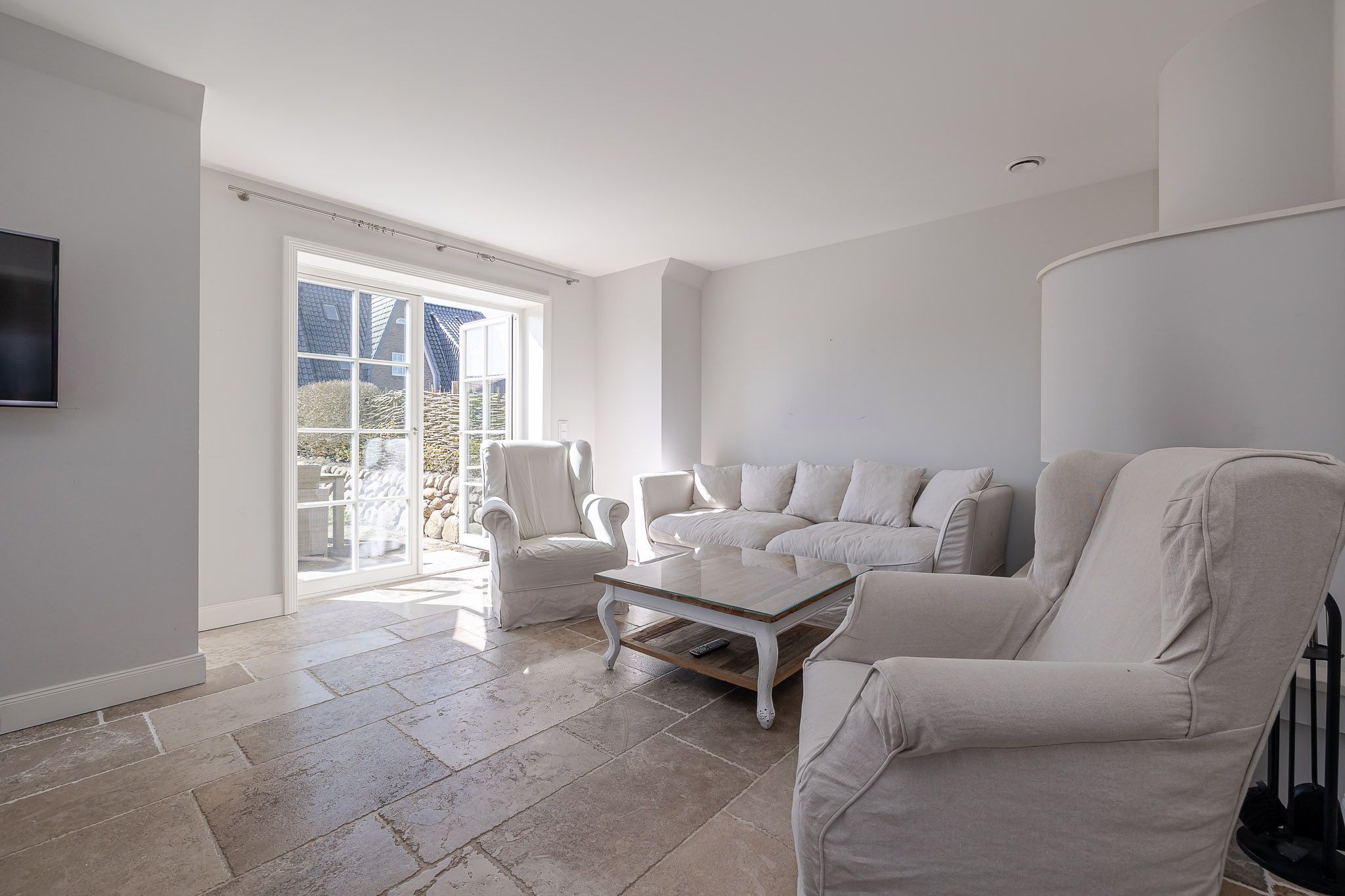 Wohnzimmer in einer Ferienwohnung auf Sylt