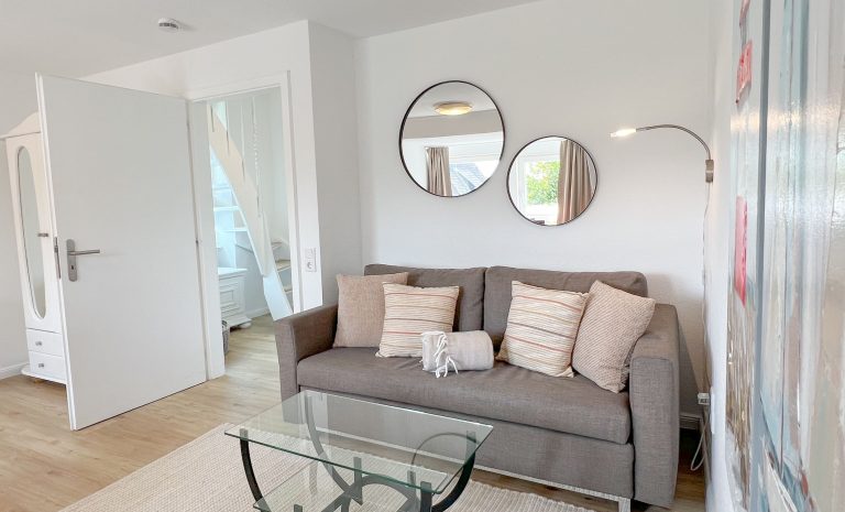 Wohnzimmer in einer Ferienwohnung auf Sylt
