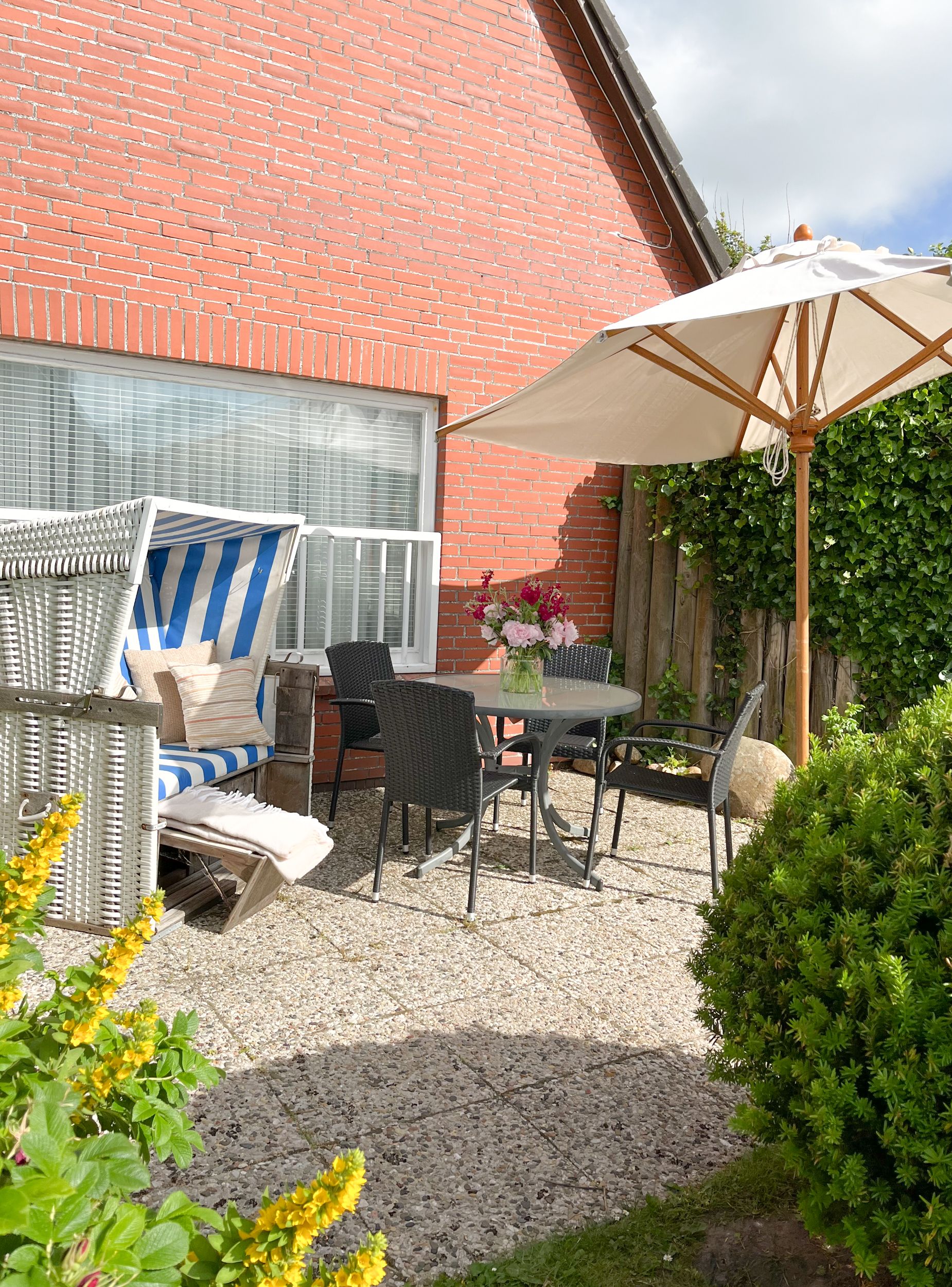 Terrasse einer Ferienwohnung auf Sylt