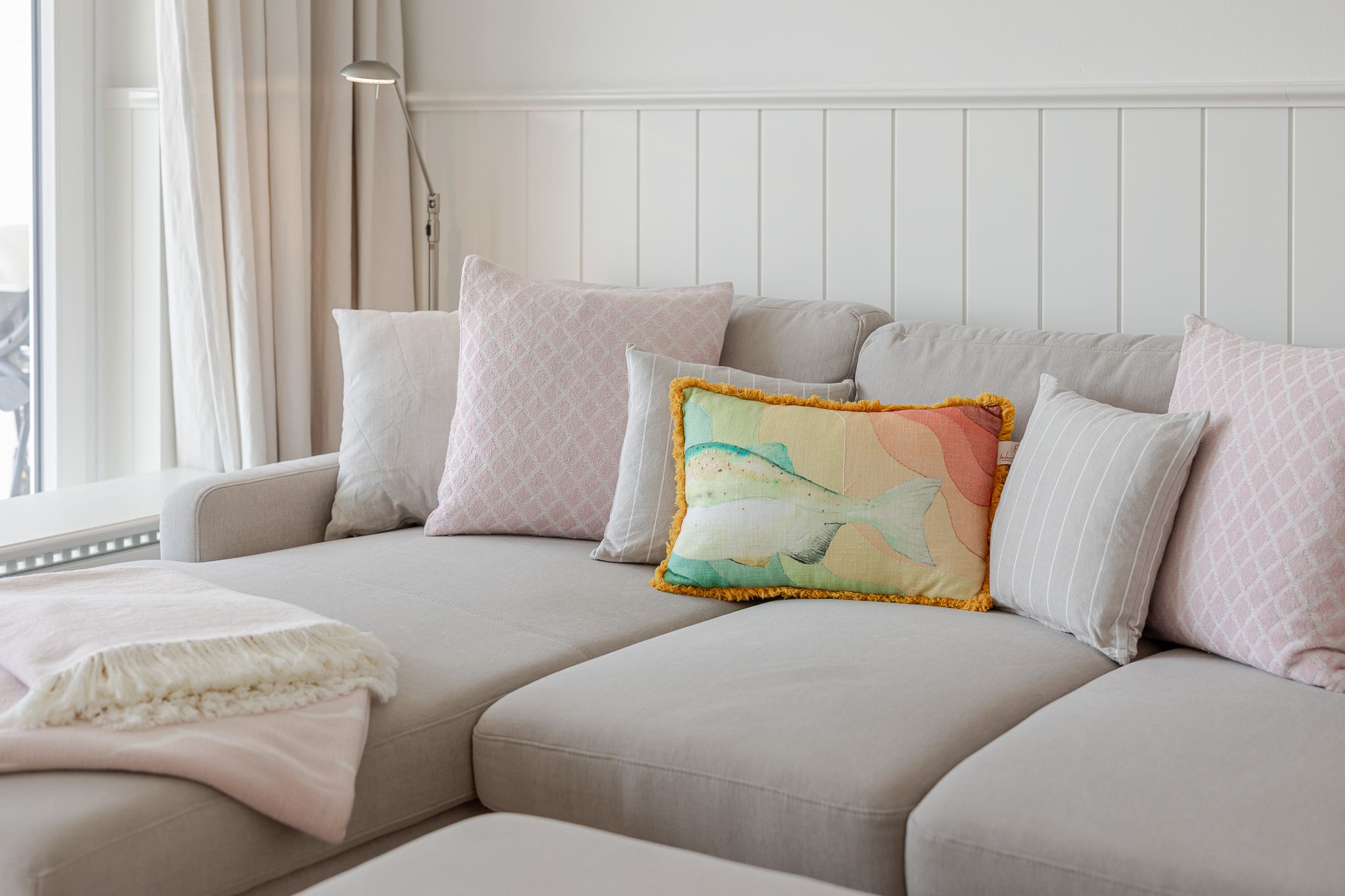 Sofa in einer Ferienwohnung auf Sylt