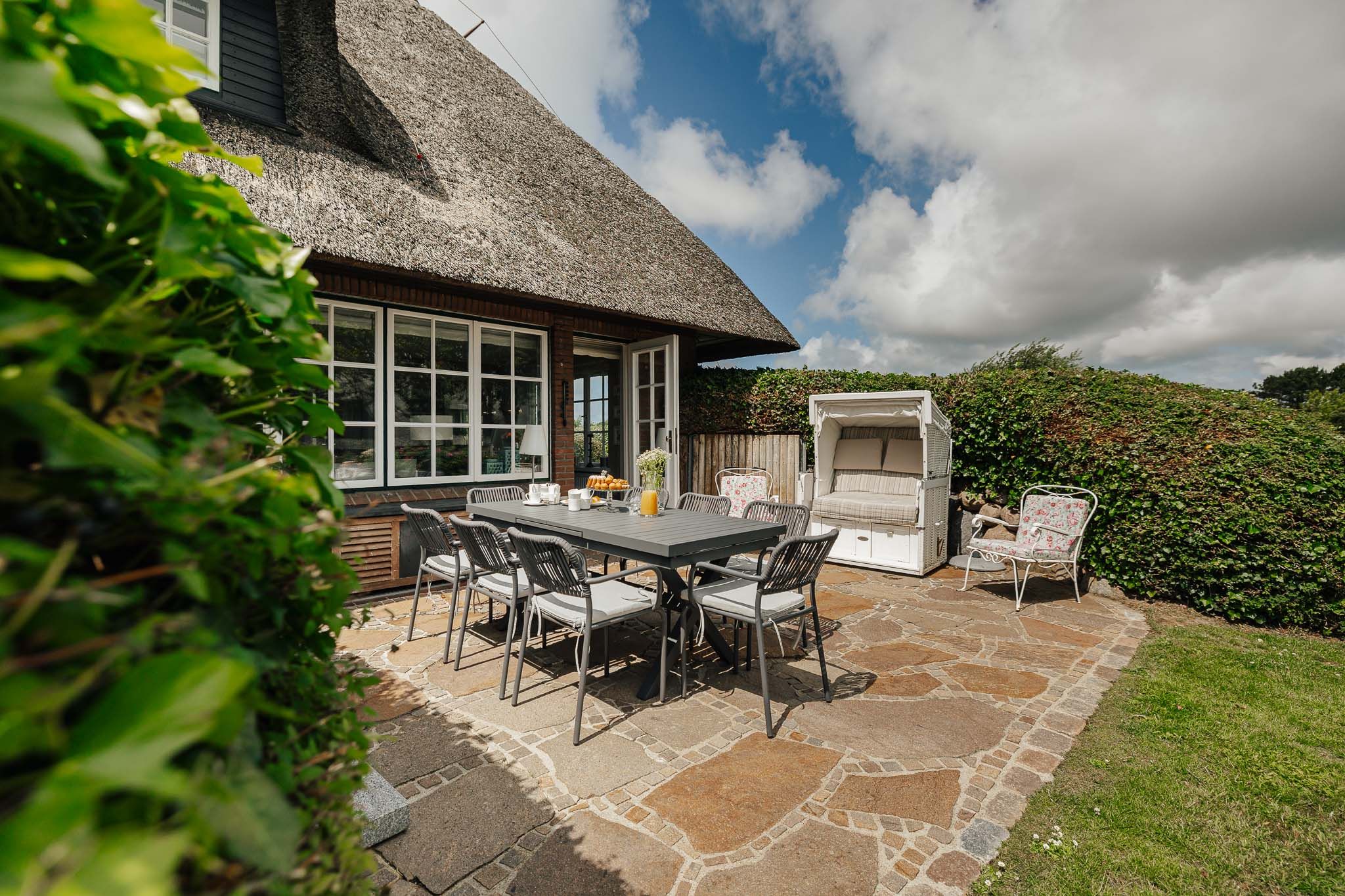 Terrasse einer Ferienwohnung auf Sylt
