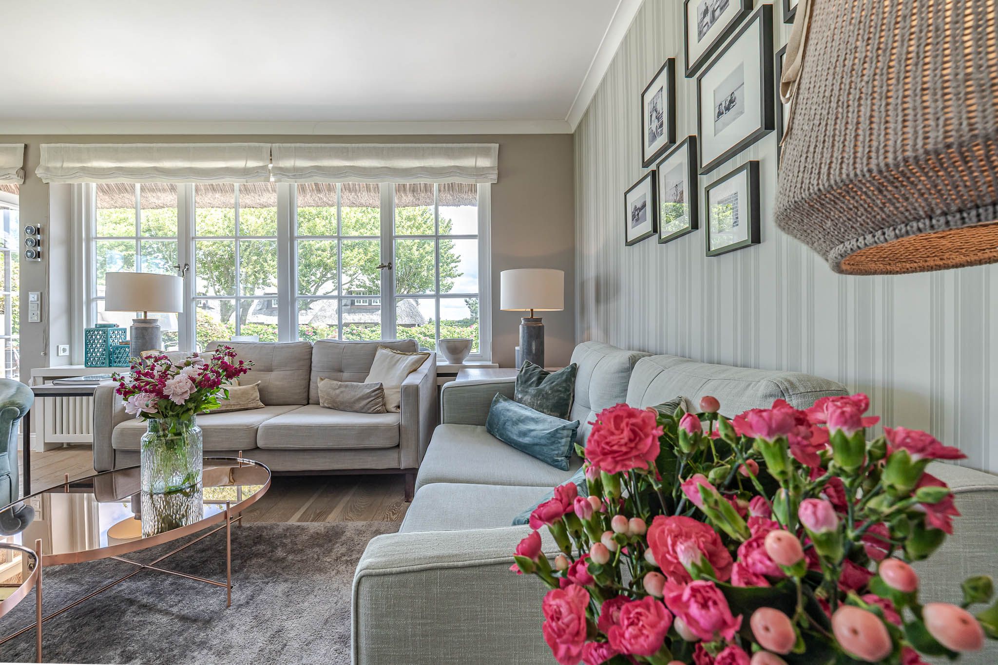 Wohnzimmer in einer Ferienwohnung auf Sylt