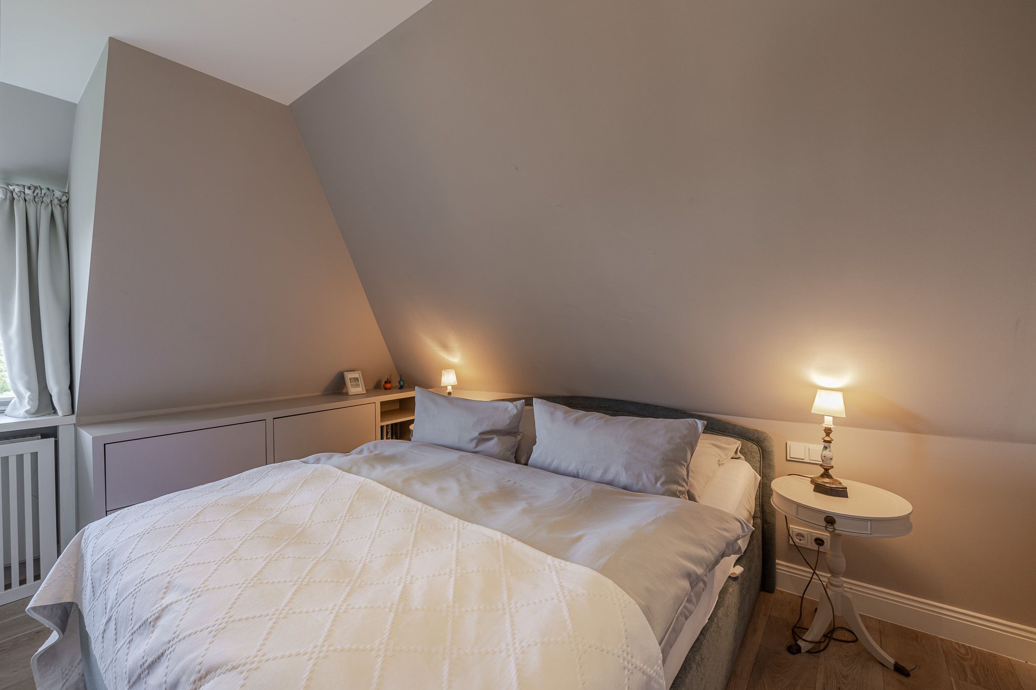 Schlafzimmer in einer Ferienwohnung auf Sylt