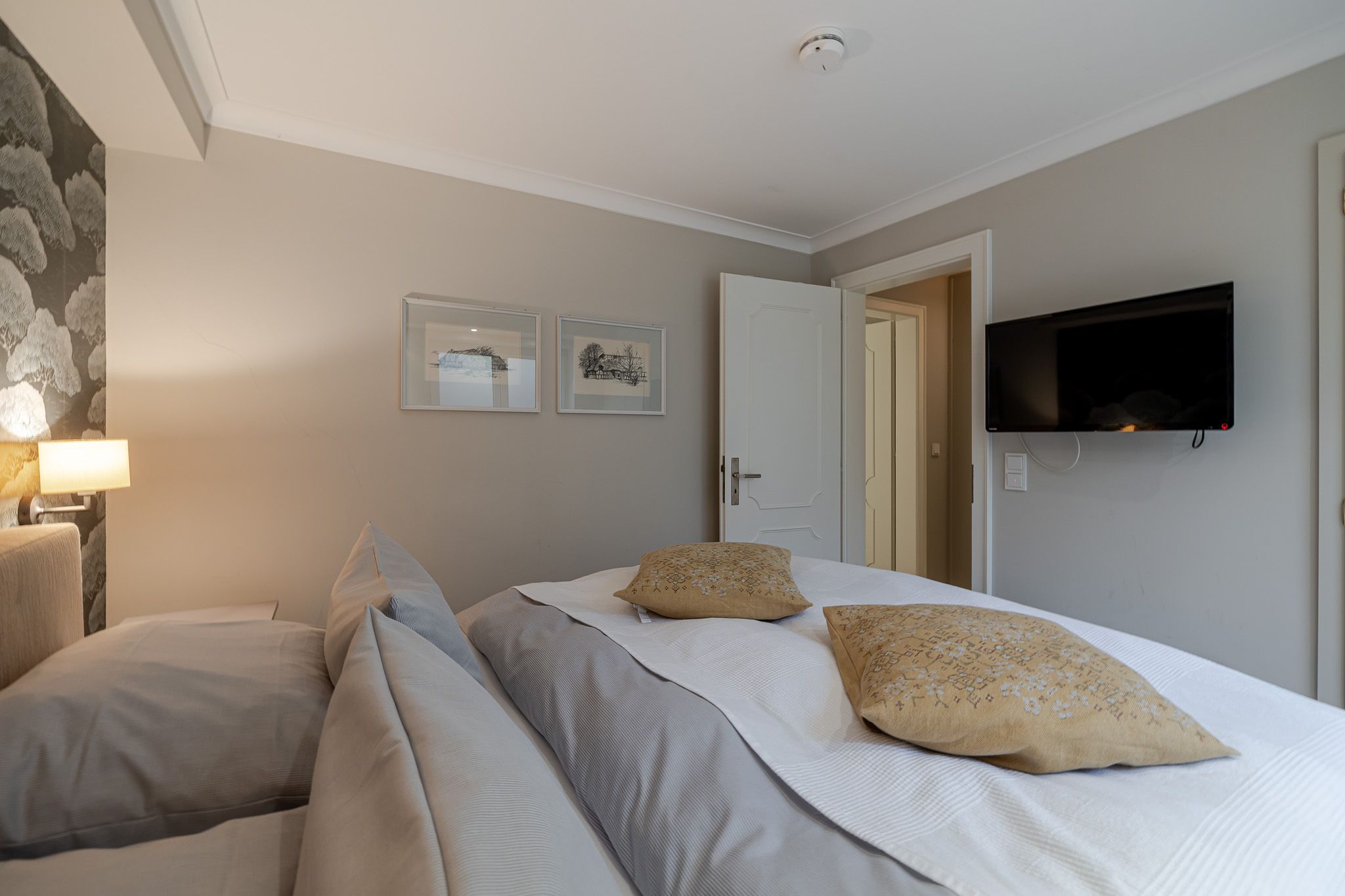 Schlafzimmer in einer Ferienwohnung auf Sylt