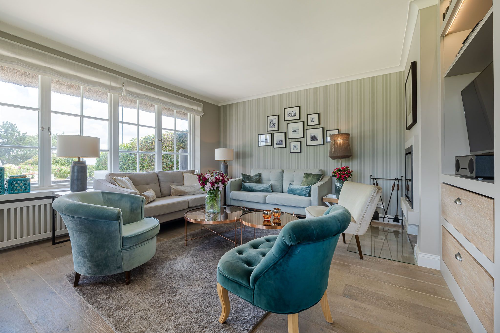 Wohnzimmer in einer Ferienwohnung auf Sylt