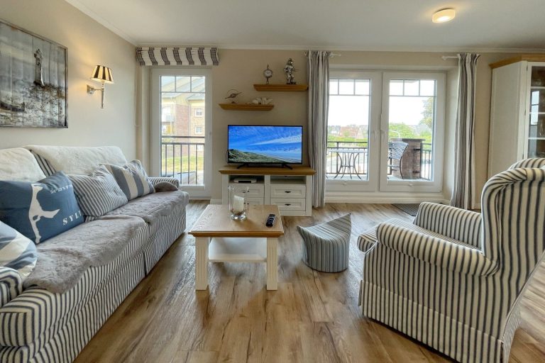 Wohnzimmer in einer Ferienwohnung auf Sylt