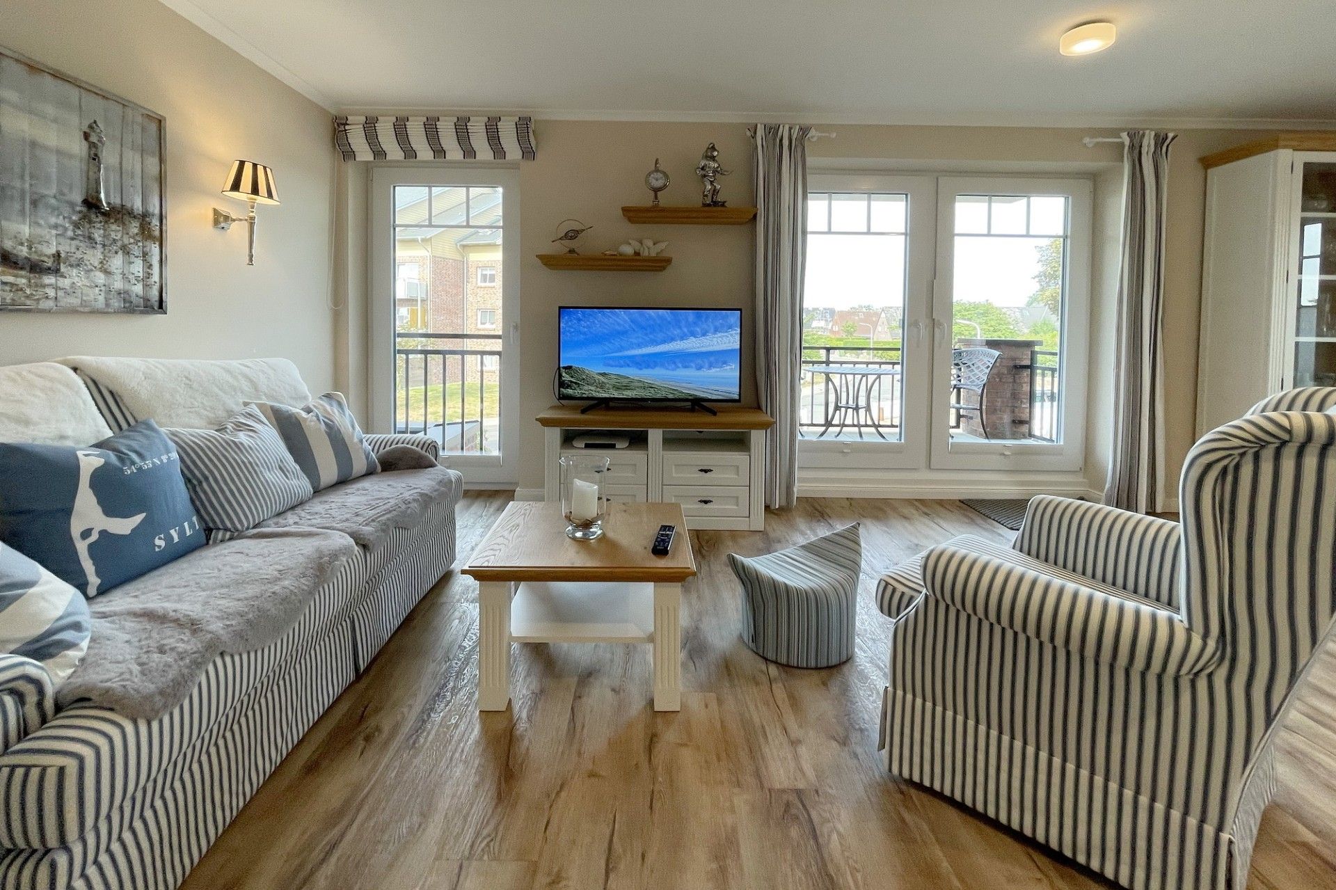 Wohnzimmer in einer Ferienwohnung auf Sylt