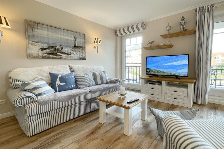 Wohnzimmer in einer Ferienwohnung auf Sylt
