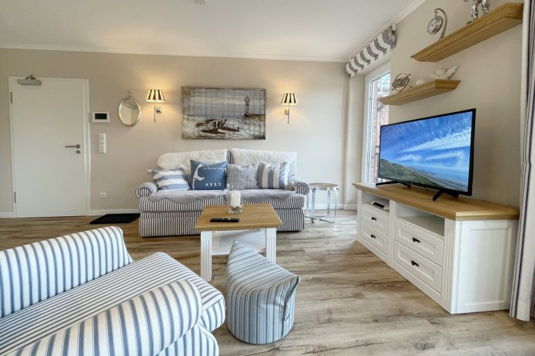 Wohnzimmer in einer Ferienwohnung auf Sylt