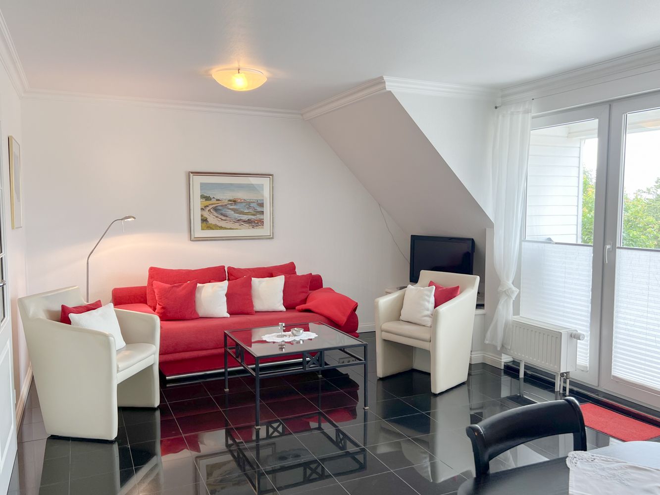 Wohnzimmer in einer Ferienwohnung auf Sylt