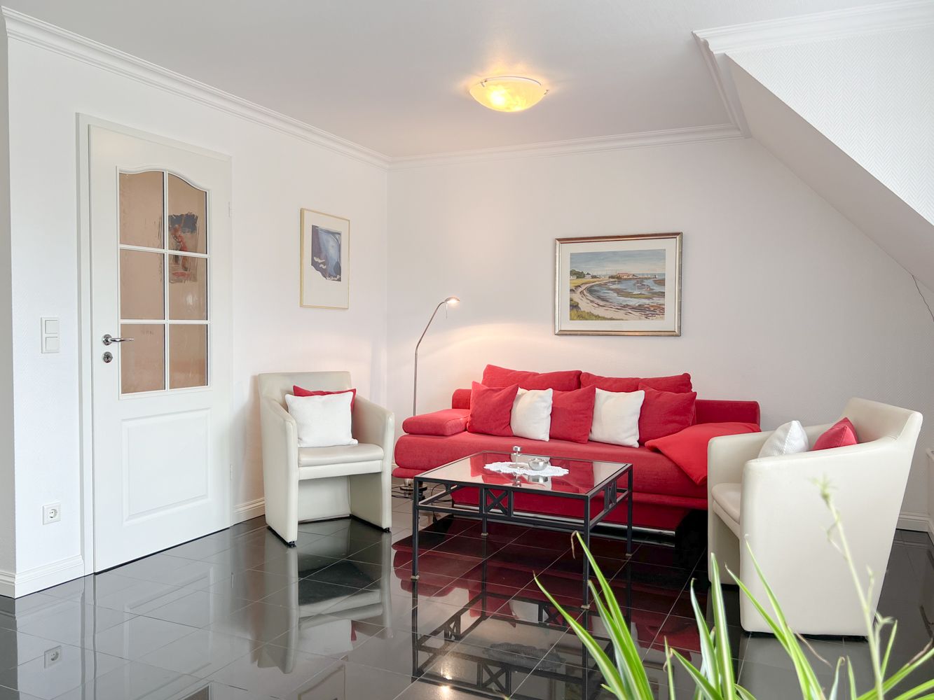 Wohnzimmer in einer Ferienwohnung auf Sylt
