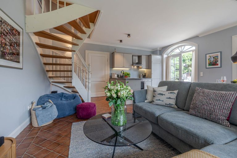 Wohnzimmer in einer Ferienwohnung auf Sylt