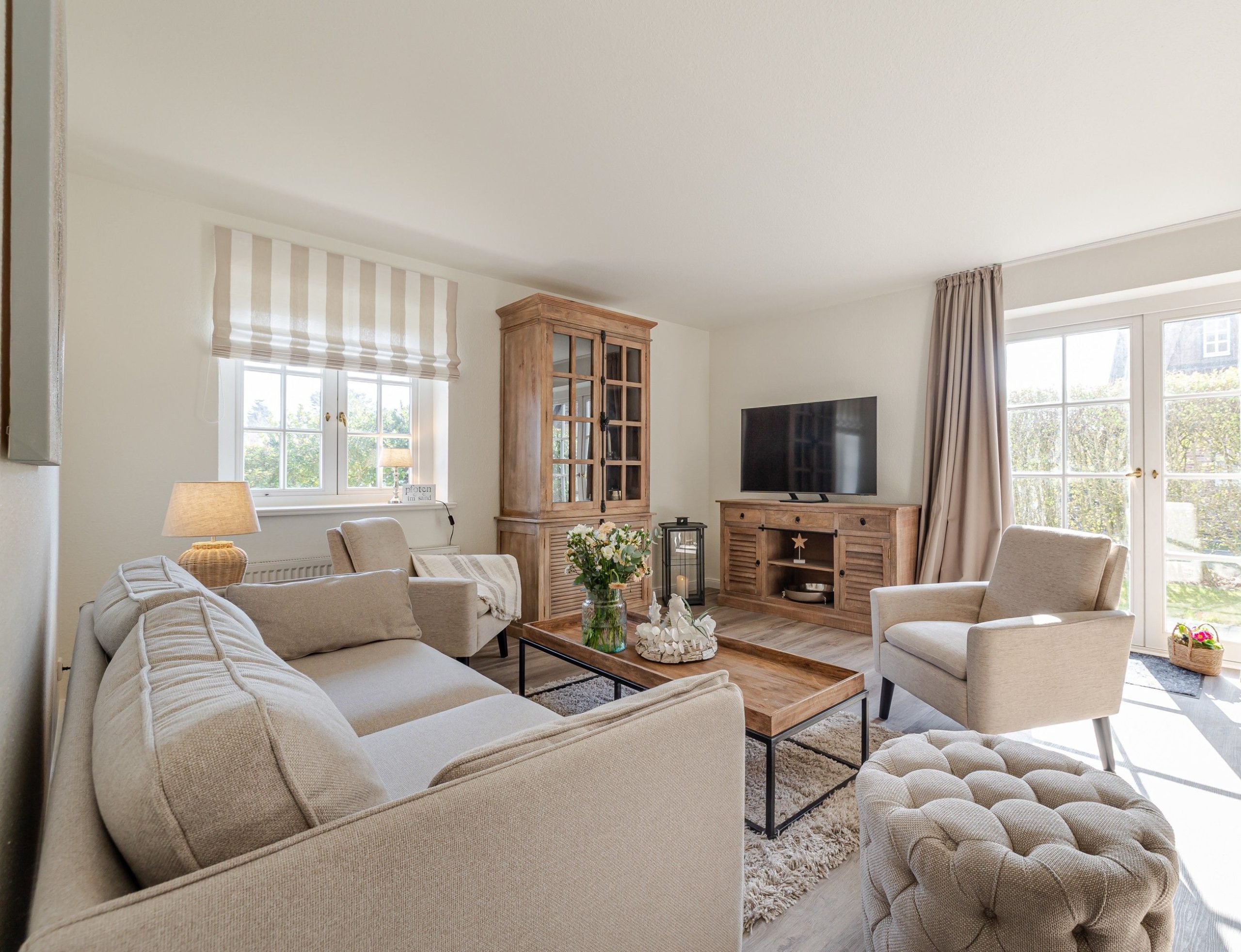 Wohnzimmer in einer Ferienwohnung auf Sylt