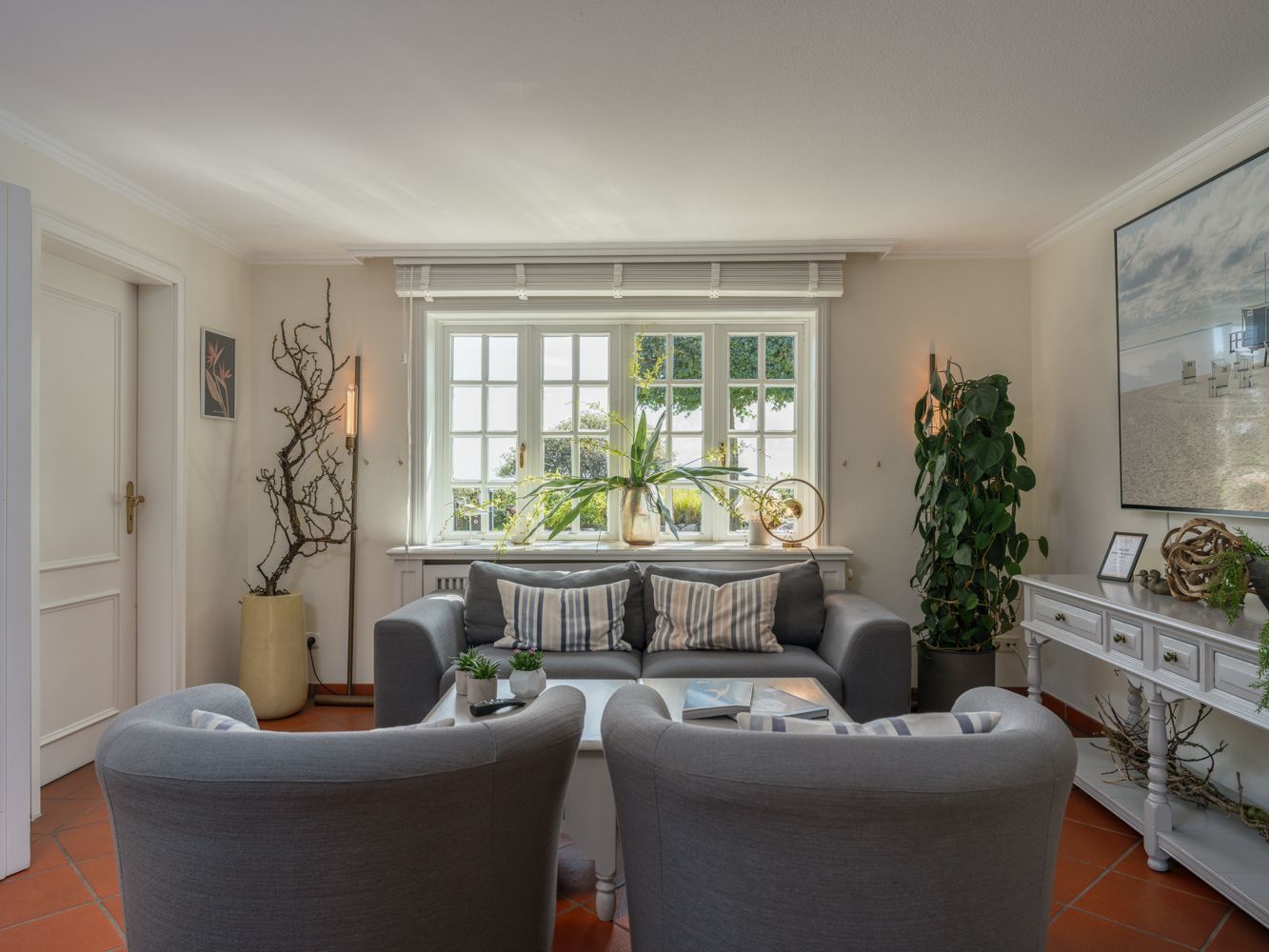 Wohnzimmer in einer Ferienwohnung auf Sylt