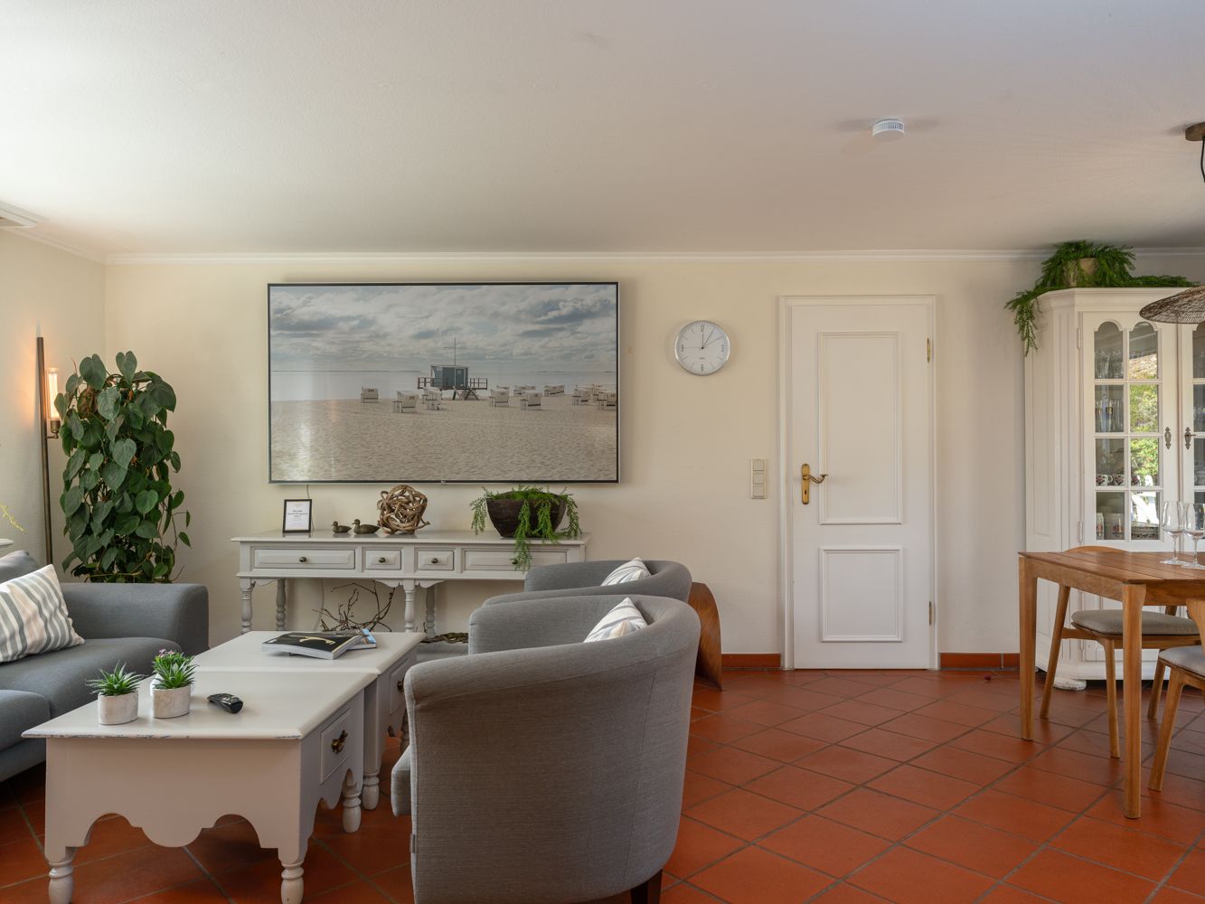 Wohnzimmer in einer Ferienwohnung auf Sylt