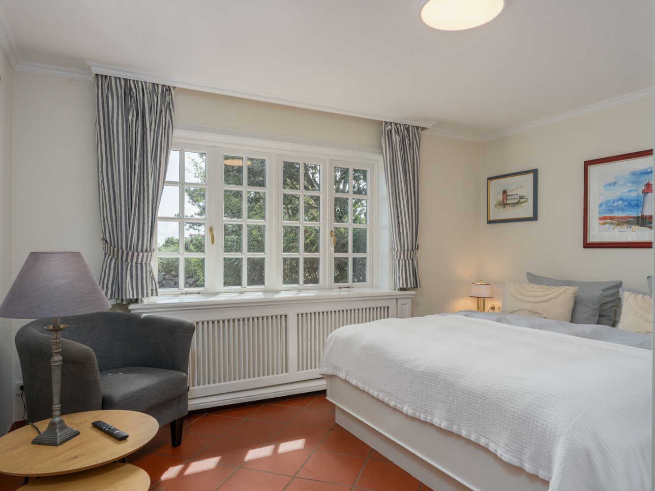 Schlafzimmer in einer Ferienwohnung auf Sylt