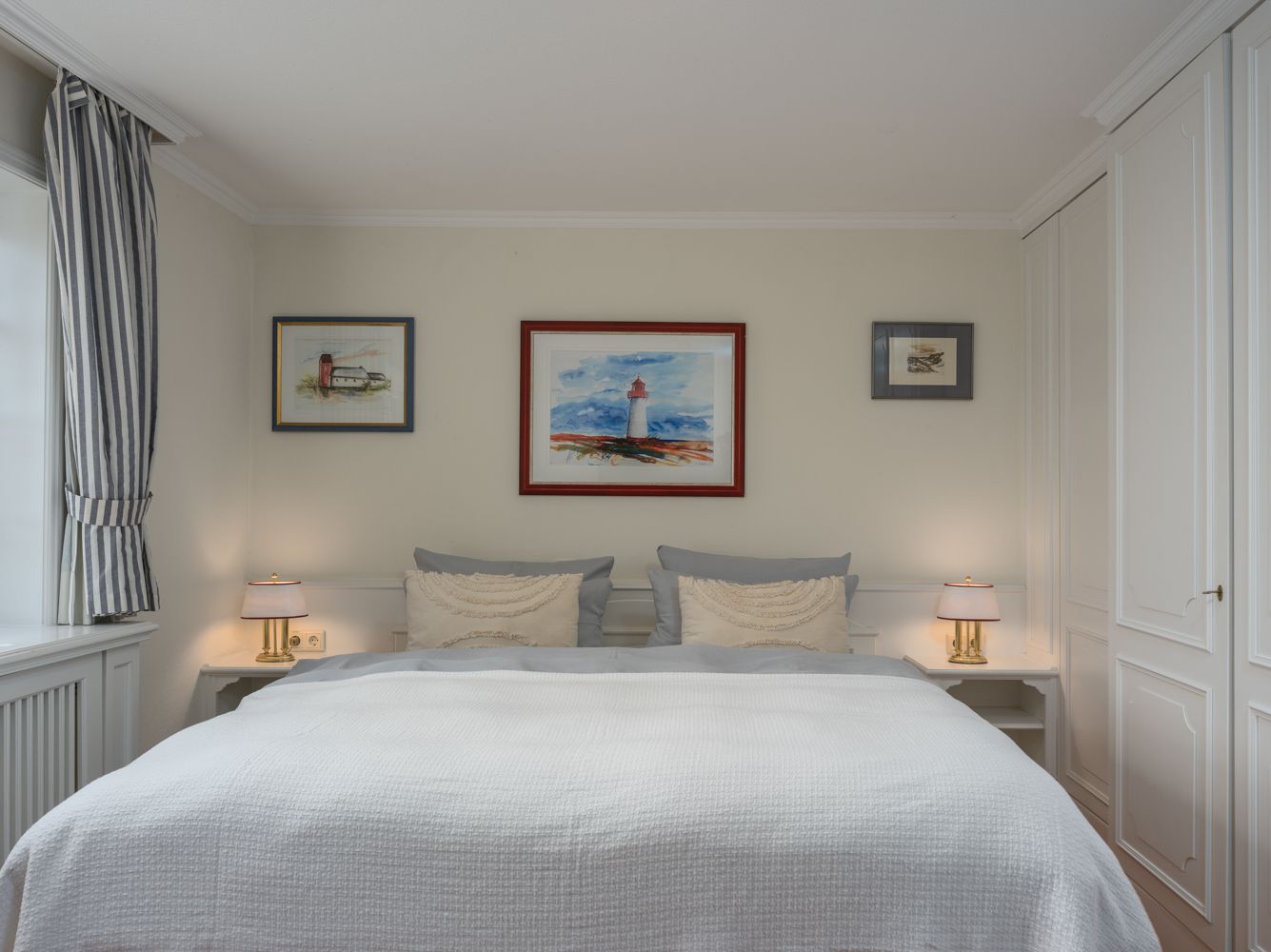 Schlafzimmer in einer Ferienwohnung auf Sylt