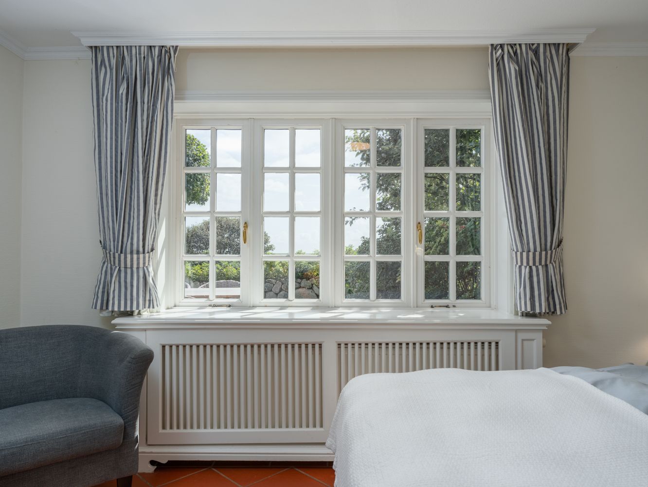 Schlafzimmer in einer Ferienwohnung auf Sylt