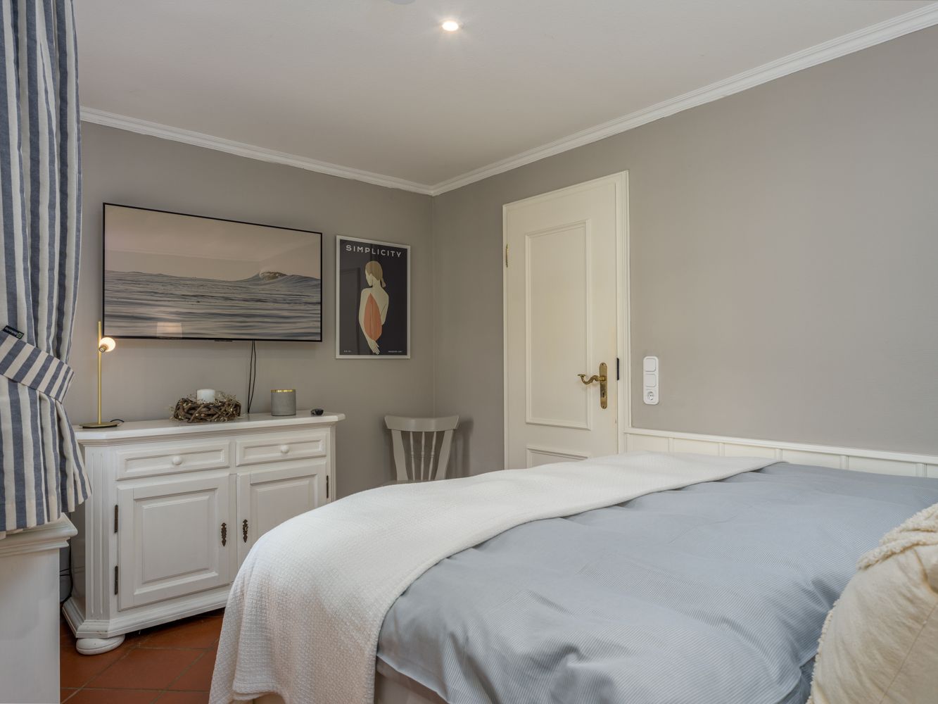 Schlafzimmer in einer Ferienwohnung auf Sylt