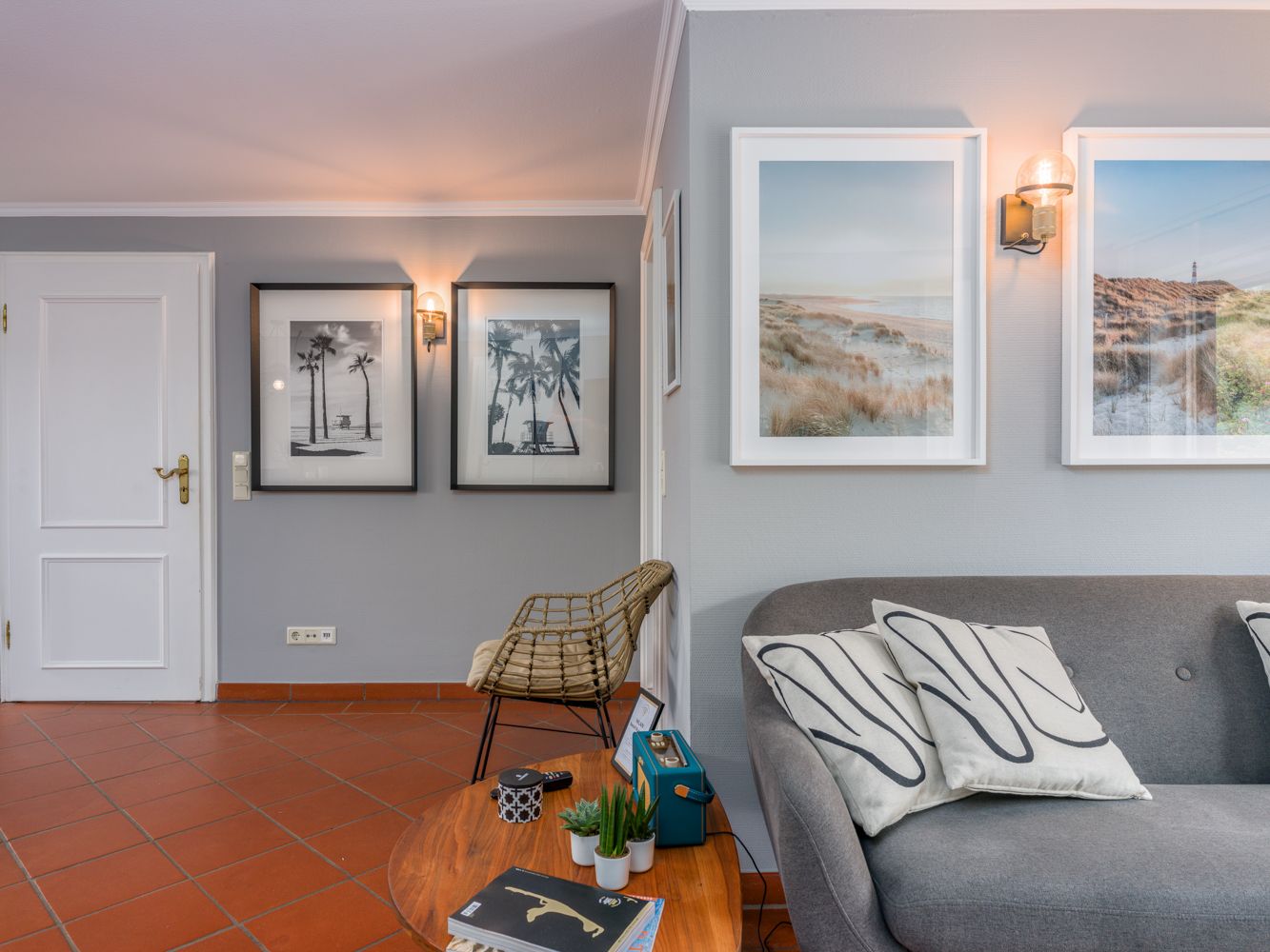 Wohnbereich in einer Ferienwohnung auf Sylt