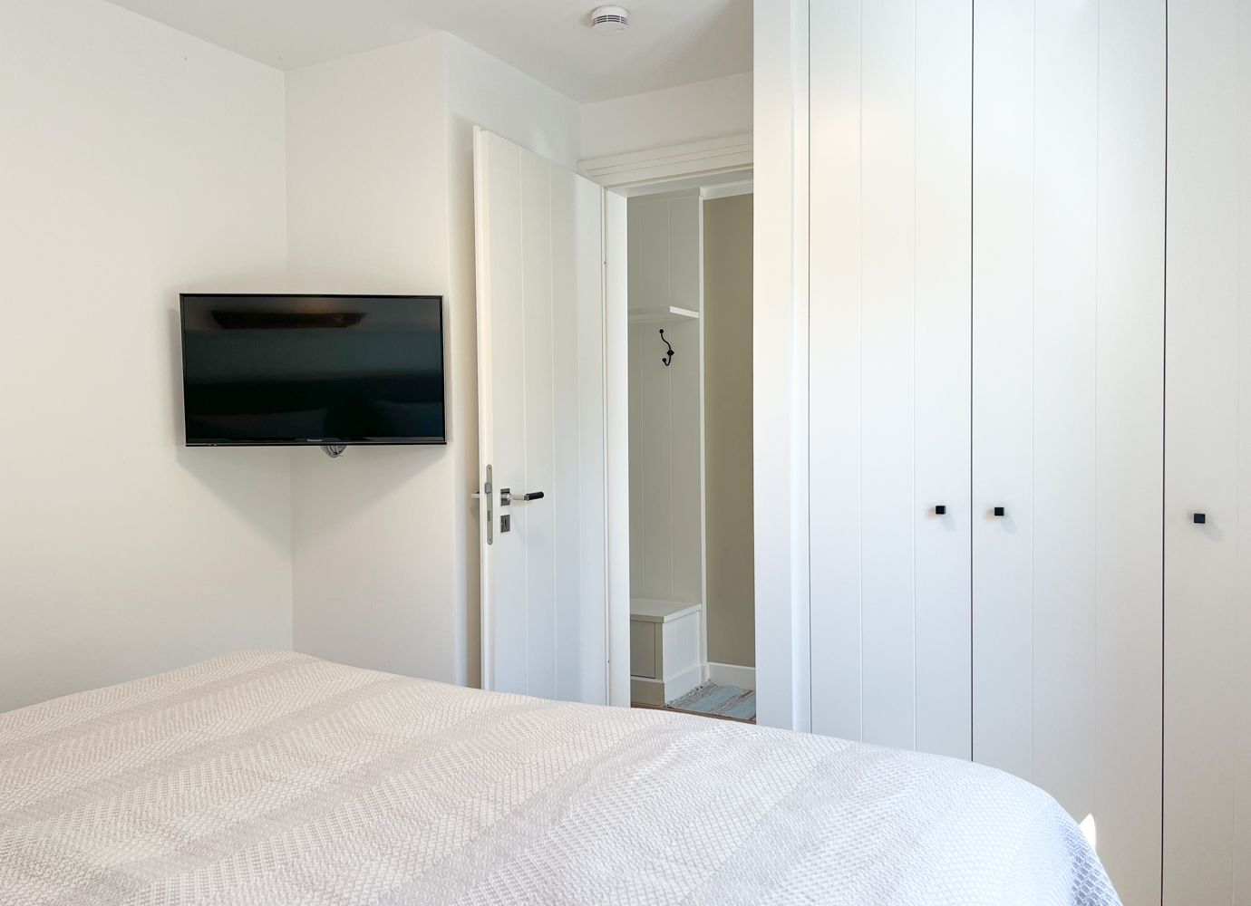 Schlafzimmer in einer Ferienwohnung auf Sylt