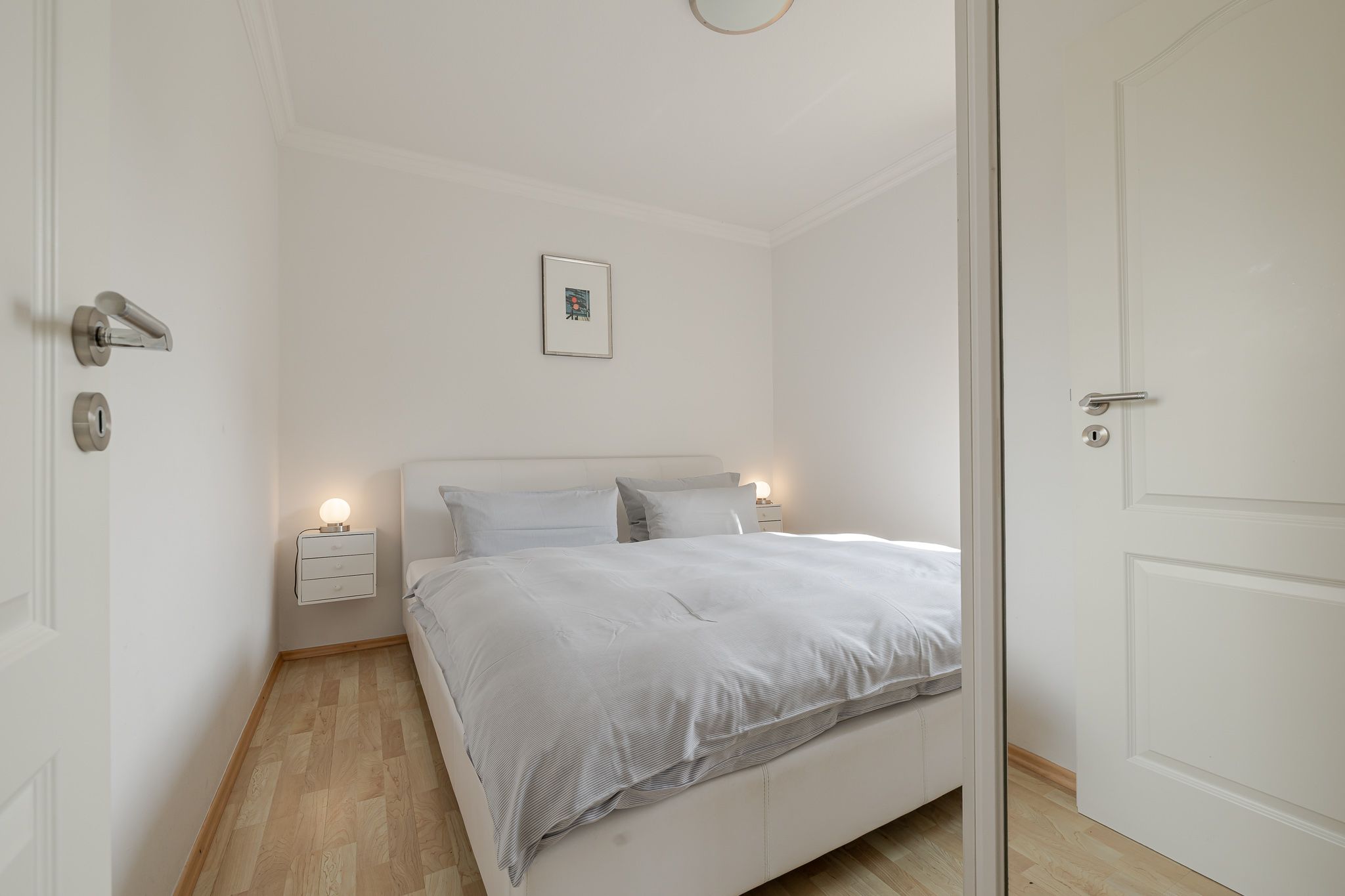 Schlafzimmer in einer Ferienwohnung auf Sylt